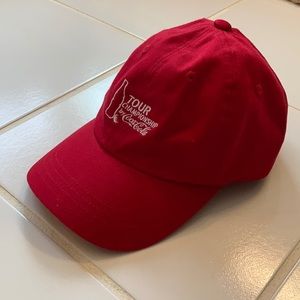 Red golf hat